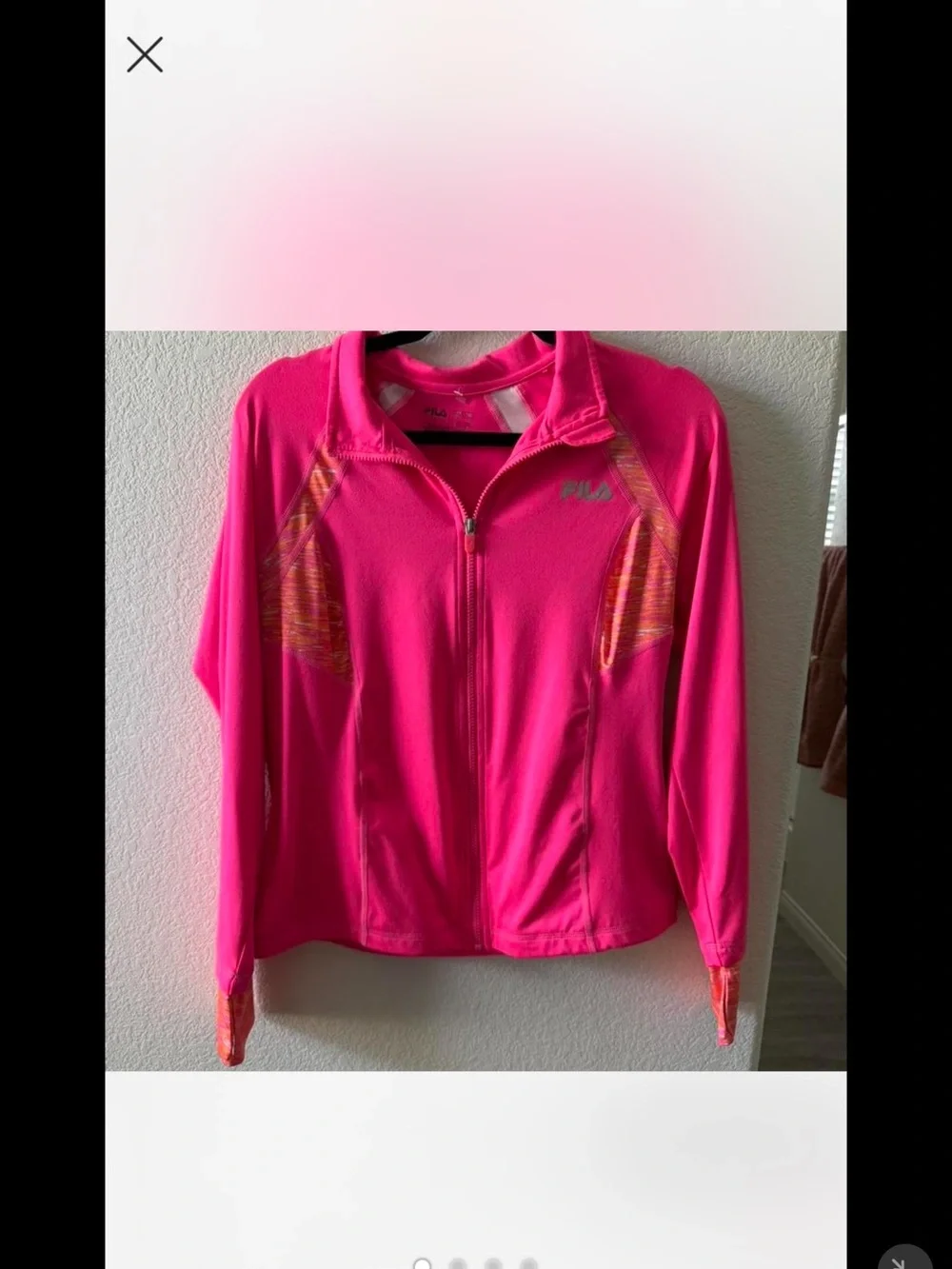 FILA Women's Hot Pink Full-Zip Athletic Jacket